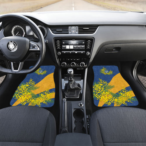 Parramatta Eels Car Mats Golden Wattle Floral Polynesian - Australian Flower - Rugby Mascot