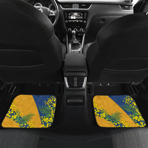 Parramatta Eels Car Mats Golden Wattle Floral Polynesian - Australian Flower - Rugby Mascot