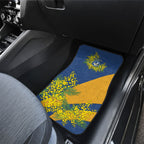 Parramatta Eels Car Mats Golden Wattle Floral Polynesian - Australian Flower - Rugby Mascot