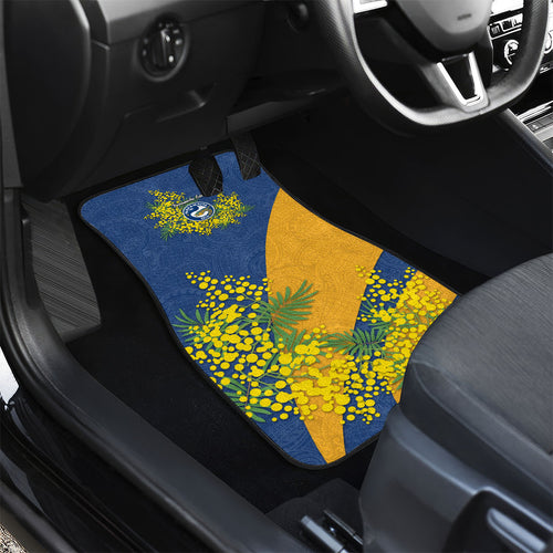 Parramatta Eels Car Mats Golden Wattle Floral Polynesian - Australian Flower - Rugby Mascot