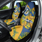 Parramatta Eels Car Seat Cover Golden Wattle Floral Polynesian - Australian Flower - Rugby Mascot