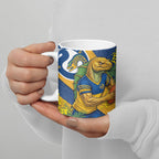 Parramatta Eels Ceramic Mug Golden Wattle Floral Polynesian - Australian Flower - Rugby Mascot