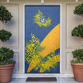 Parramatta Eels Door Cover Golden Wattle Floral Polynesian - Australian Flower - Rugby Mascot