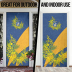 Parramatta Eels Door Cover Golden Wattle Floral Polynesian - Australian Flower - Rugby Mascot
