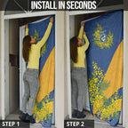 Parramatta Eels Door Cover Golden Wattle Floral Polynesian - Australian Flower - Rugby Mascot