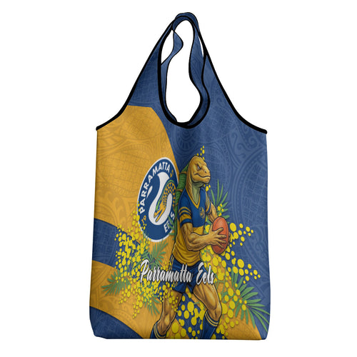 Parramatta Eels Grocery Bag Golden Wattle Floral Polynesian - Australian Flower - Rugby Mascot