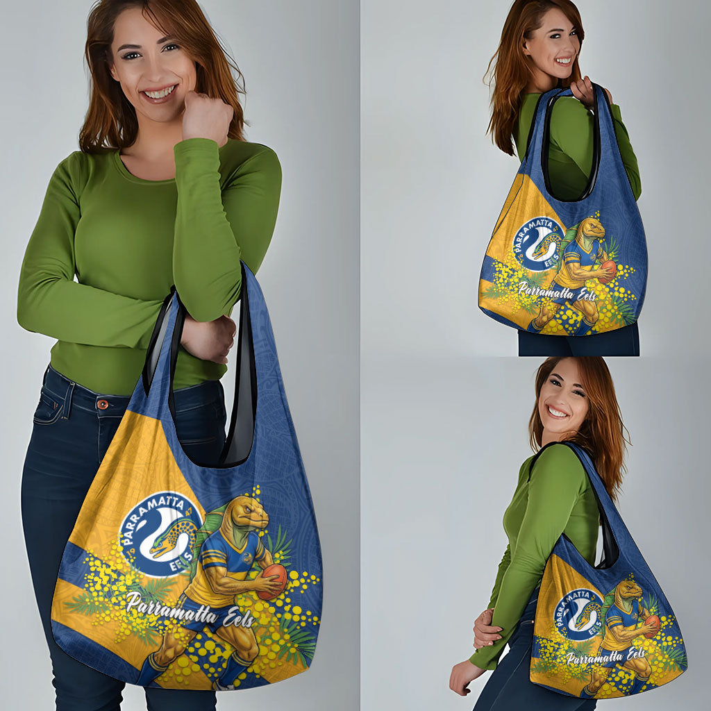 Parramatta Eels Grocery Bag Golden Wattle Floral Polynesian - Australian Flower - Rugby Mascot