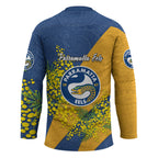 Parramatta Eels Hockey Jersey Golden Wattle Floral Polynesian - Australian Flower - Rugby Mascot
