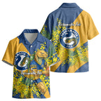Parramatta Eels Kid Hawaiian Shirt Golden Wattle Floral Polynesian - Australian Flower - Rugby Mascot