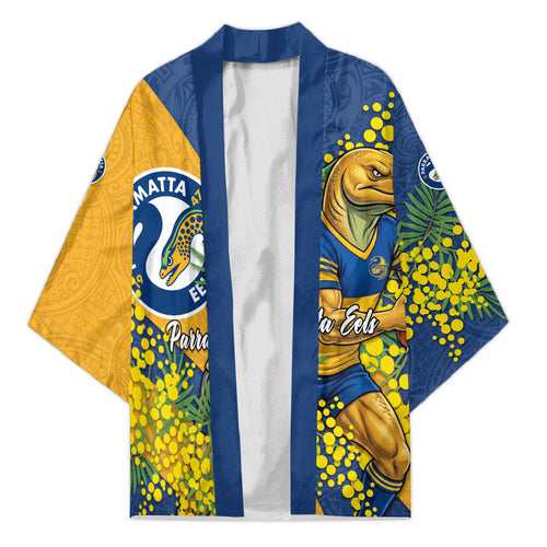 Parramatta Eels Kimono Golden Wattle Floral Polynesian - Australian Flower - Rugby Mascot