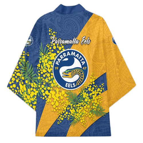 Parramatta Eels Kimono Golden Wattle Floral Polynesian - Australian Flower - Rugby Mascot