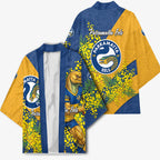 Parramatta Eels Kimono Golden Wattle Floral Polynesian - Australian Flower - Rugby Mascot