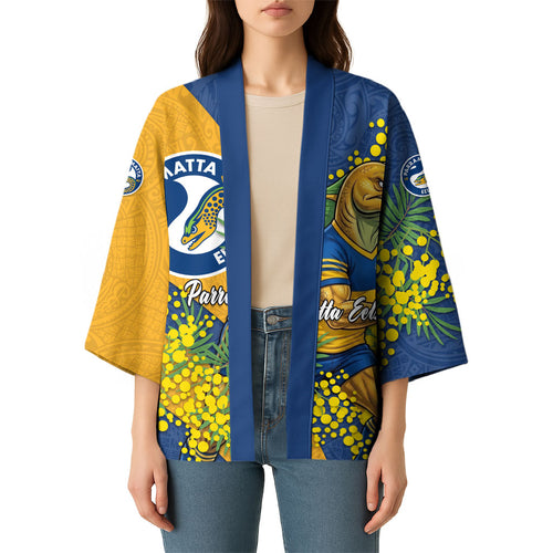 Parramatta Eels Kimono Golden Wattle Floral Polynesian - Australian Flower - Rugby Mascot
