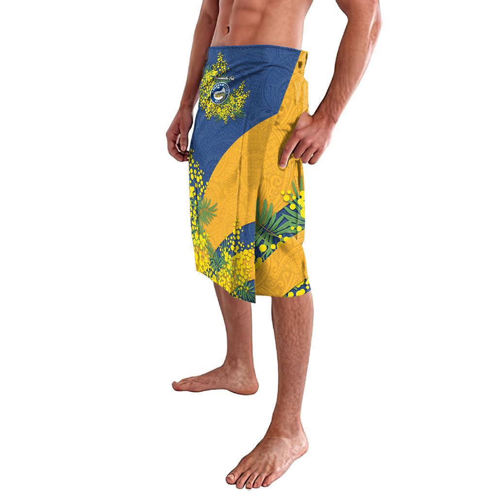 Parramatta Eels Lavalava Golden Wattle Floral Polynesian - Australian Flower - Rugby Mascot