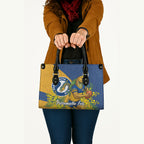 Parramatta Eels Leather Bag Golden Wattle Floral Polynesian - Australian Flower - Rugby Mascot