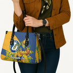 Parramatta Eels Leather Bag Golden Wattle Floral Polynesian - Australian Flower - Rugby Mascot