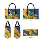 Parramatta Eels Leather Bag Golden Wattle Floral Polynesian - Australian Flower - Rugby Mascot