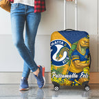Parramatta Eels Luggage Cover Golden Wattle Floral Polynesian - Australian Flower - Rugby Mascot