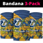 Parramatta Eels Neck Gaiter Golden Wattle Floral Polynesian - Australian Flower - Rugby Mascot