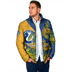 Parramatta Eels Padded Jacket Golden Wattle Floral Polynesian - Australian Flower - Rugby Mascot