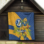 Parramatta Eels Quilt Golden Wattle Floral Polynesian - Australian Flower - Rugby Mascot