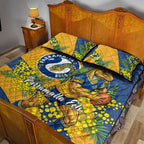 Parramatta Eels Quilt Bed Set Golden Wattle Floral Polynesian - Australian Flower - Rugby Mascot