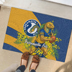 Parramatta Eels Rubber Doormat Golden Wattle Floral Polynesian - Australian Flower - Rugby Mascot