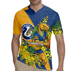 Parramatta Eels Rugby Jersey Golden Wattle Floral Polynesian - Australian Flower - Rugby Mascot