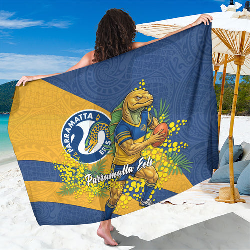 Parramatta Eels Sarong Golden Wattle Floral Polynesian - Australian Flower - Rugby Mascot