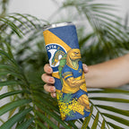 Parramatta Eels Skinny Tumbler Golden Wattle Floral Polynesian - Australian Flower - Rugby Mascot