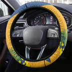 Parramatta Eels Steering Wheel Cover Golden Wattle Floral Polynesian - Australian Flower - Rugby Mascot
