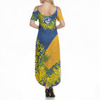 Parramatta Eels Summer Maxi Dress Golden Wattle Floral Polynesian - Australian Flower - Rugby Mascot