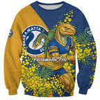 Parramatta Eels Sweatshirt Golden Wattle Floral Polynesian - Australian Flower - Rugby Mascot