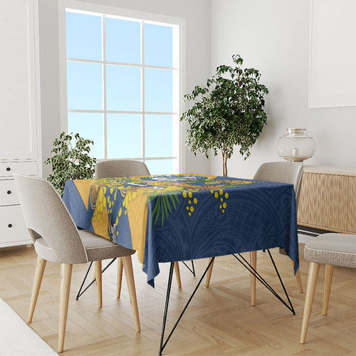 Parramatta Eels Tablecloth Golden Wattle Floral Polynesian - Australian Flower - Rugby Mascot