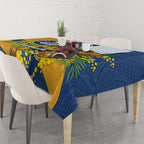 Parramatta Eels Tablecloth Golden Wattle Floral Polynesian - Australian Flower - Rugby Mascot