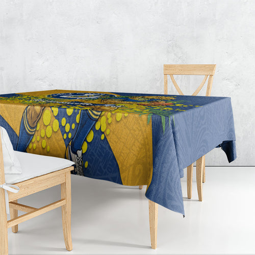 Parramatta Eels Tablecloth Golden Wattle Floral Polynesian - Australian Flower - Rugby Mascot