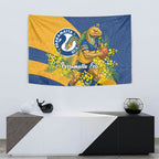 Parramatta Eels Tapestry Golden Wattle Floral Polynesian - Australian Flower - Rugby Mascot