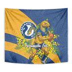 Parramatta Eels Tapestry Golden Wattle Floral Polynesian - Australian Flower - Rugby Mascot