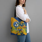 Parramatta Eels Tote Bag Golden Wattle Floral Polynesian - Australian Flower - Rugby Mascot
