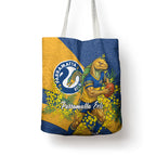 Parramatta Eels Tote Bag Golden Wattle Floral Polynesian - Australian Flower - Rugby Mascot