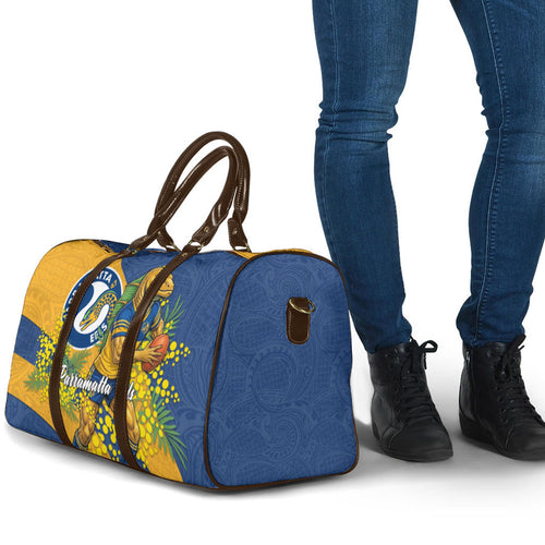 Parramatta Eels Travel Bag Golden Wattle Floral Polynesian - Australian Flower - Rugby Mascot