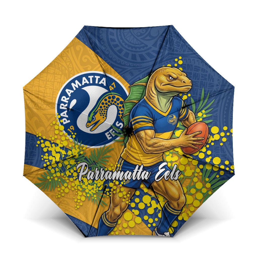 Parramatta Eels Umbrella Golden Wattle Floral Polynesian - Australian Flower - Rugby Mascot