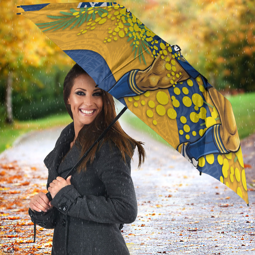 Parramatta Eels Umbrella Golden Wattle Floral Polynesian - Australian Flower - Rugby Mascot