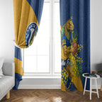 Parramatta Eels Window Curtain Golden Wattle Floral Polynesian - Australian Flower - Rugby Mascot