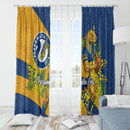 Parramatta Eels Window Curtain Golden Wattle Floral Polynesian - Australian Flower - Rugby Mascot