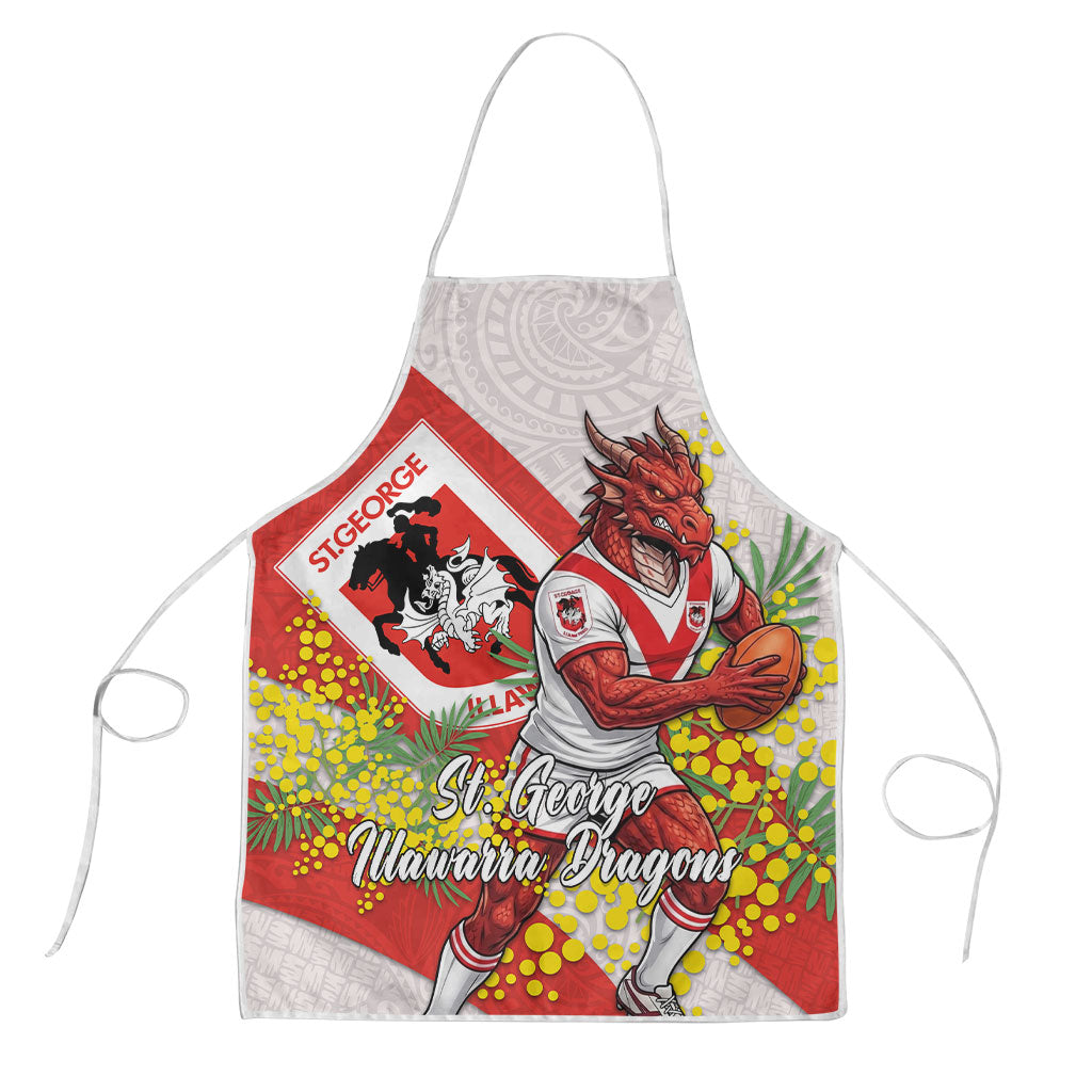 St George Illawarra Dragons Apron Golden Wattle Floral Polynesian - Australian Flower - Rugby Mascot