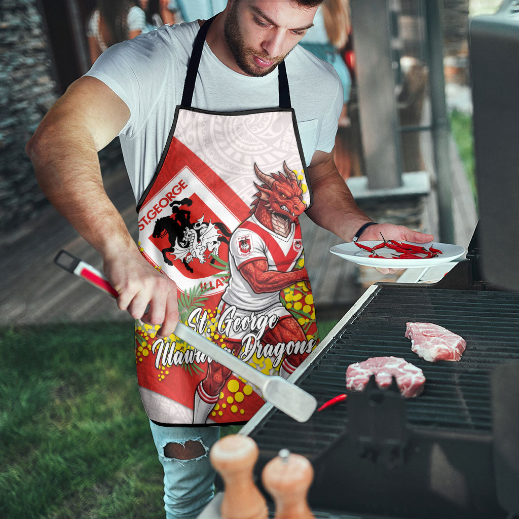 St George Illawarra Dragons Apron Golden Wattle Floral Polynesian - Australian Flower - Rugby Mascot