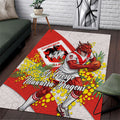 St George Illawarra Dragons Area Rug Golden Wattle Floral Polynesian - Australian Flower - Rugby Mascot
