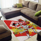 St George Illawarra Dragons Area Rug Golden Wattle Floral Polynesian - Australian Flower - Rugby Mascot