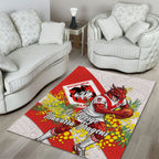 St George Illawarra Dragons Area Rug Golden Wattle Floral Polynesian - Australian Flower - Rugby Mascot